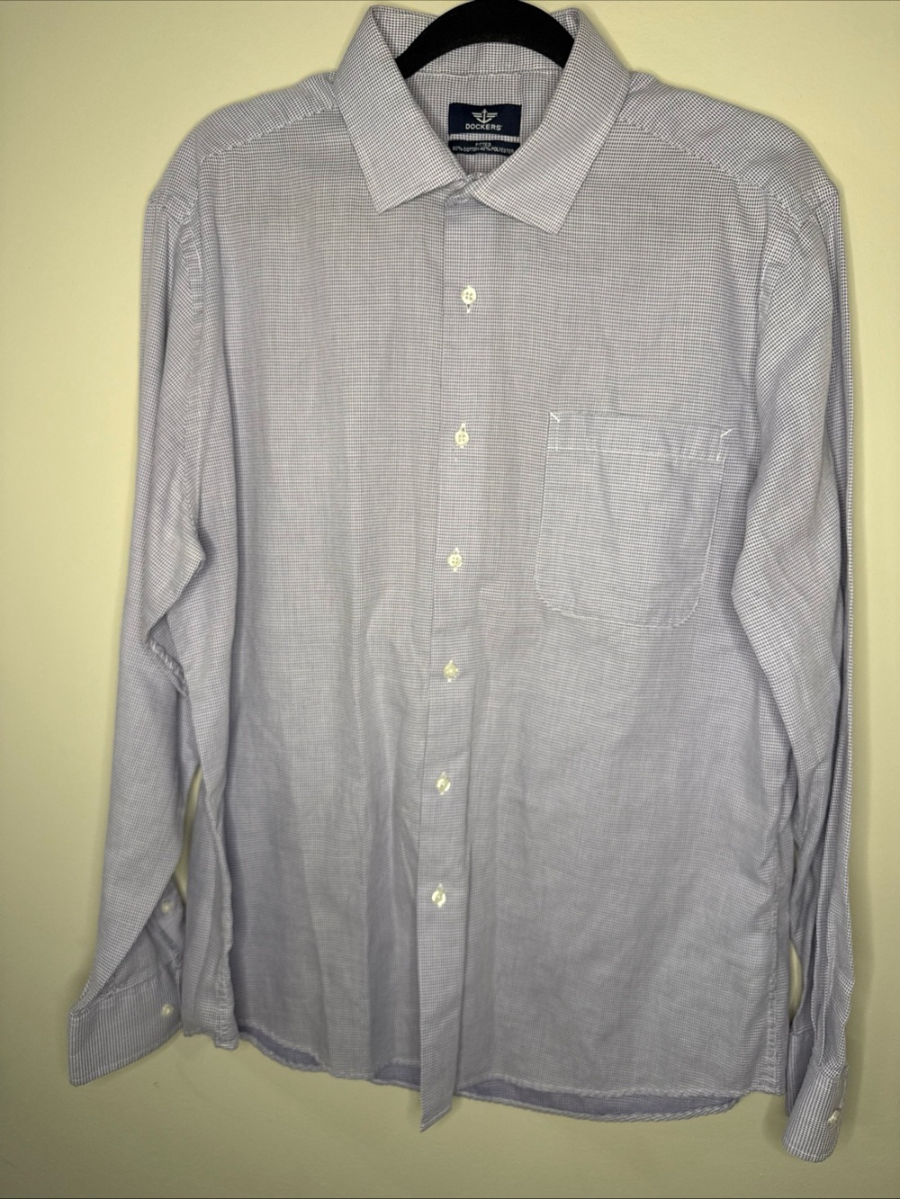 Dockers Men's Purple and White Micro-Stripe Dress Shirt